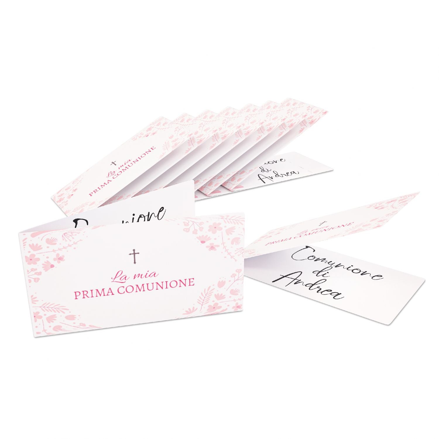 Bigliettino bomboniera personalizzato 96 PZ - bigliettino per prima comunione personalizzato - 100% made in italy