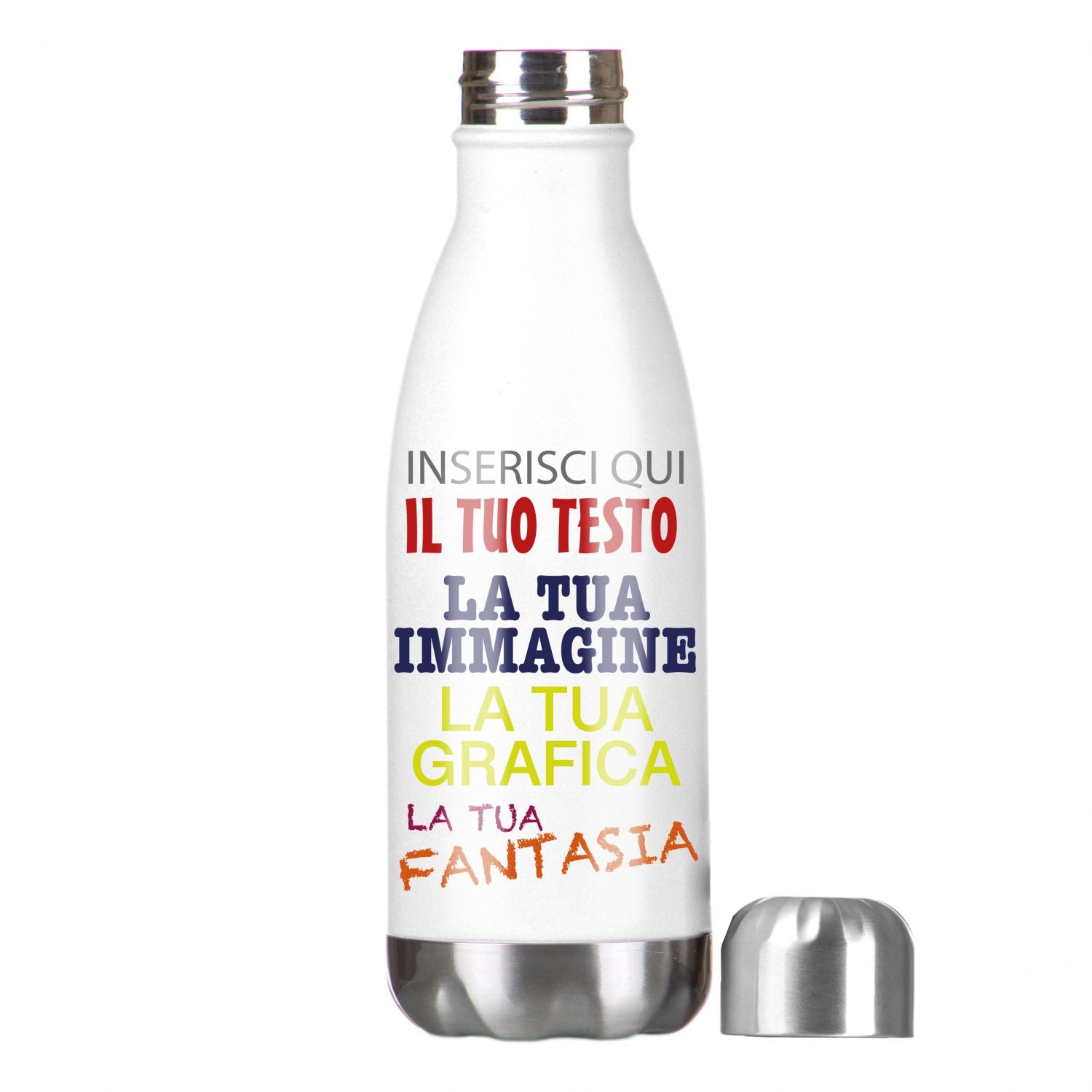 Borraccia personalizzata - Borraccia termica acciaio inox 500ml personalizzata - personalizza ora con immagini, testi o nomi