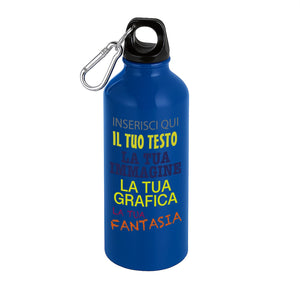 Borraccia personalizzata 500 ml con gancio incluso e chiusura ermetica - borraccia personalizzabile 500ml