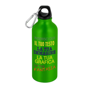 Borraccia personalizzata 500 ml con gancio incluso e chiusura ermetica - borraccia personalizzabile 500ml