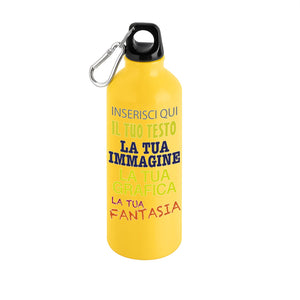 Borraccia personalizzata 500 ml con gancio incluso e chiusura ermetica - borraccia personalizzabile 500ml