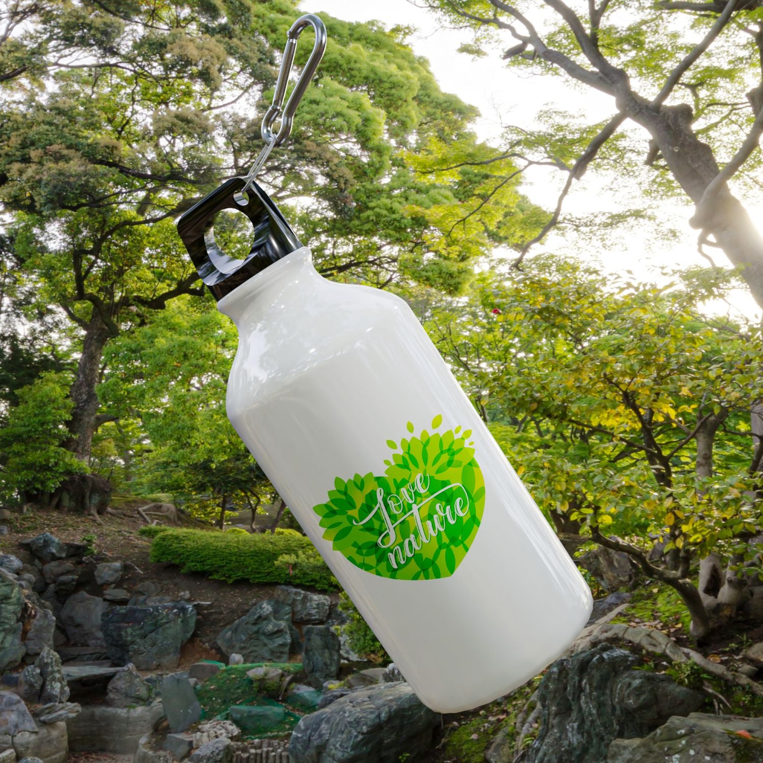 Borraccia personalizzata 400 ml con gancio incluso e chiusura ermetica - borraccia personalizzabile 400ml