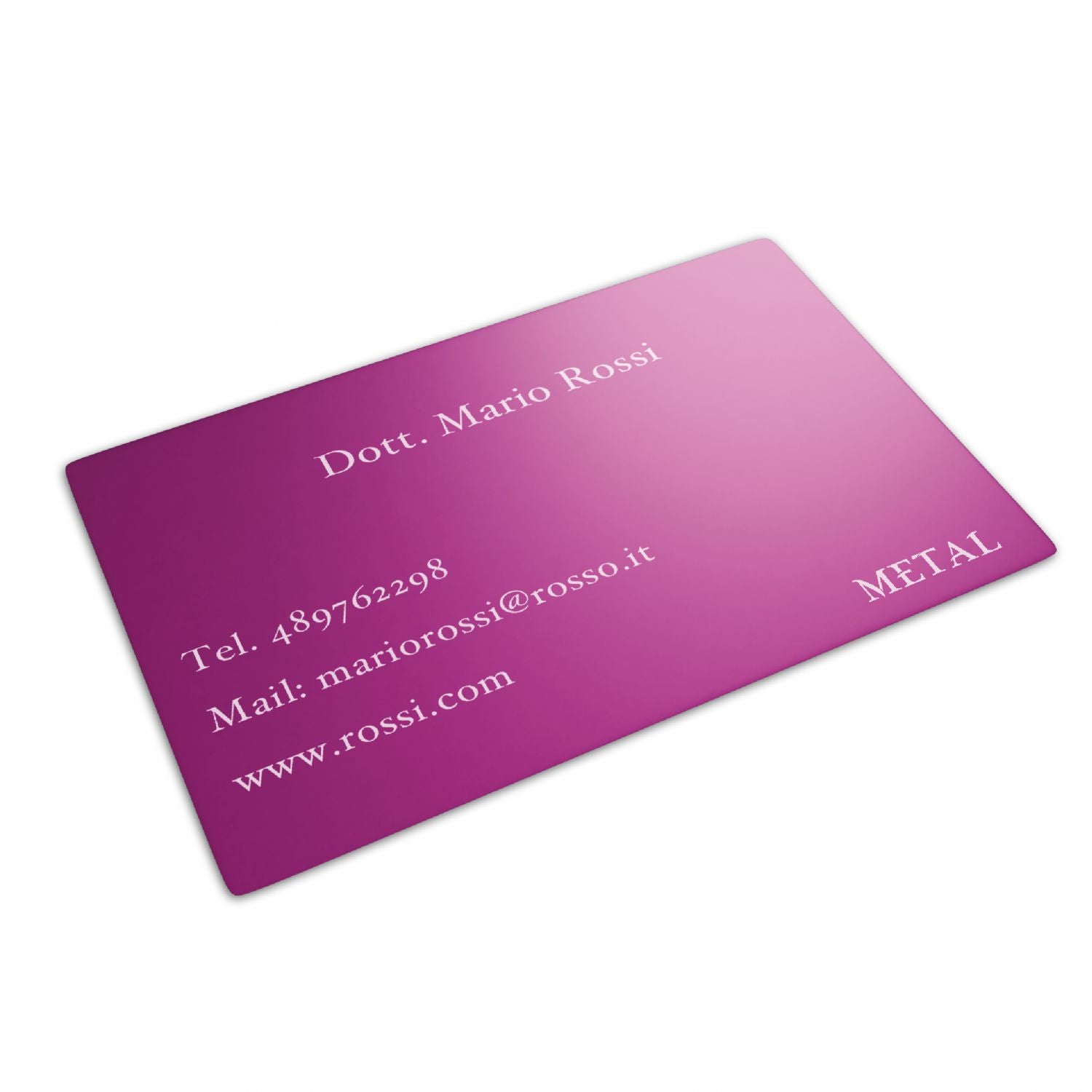 Card metallica personalizzata incisa - biglietto da visita inciso - spessore 0,2 mm - 100% made in italy