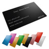 Card metallica personalizzata incisa - biglietto da visita inciso - spessore 0,2 mm - 100% made in italy