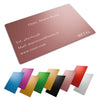 Card metallica personalizzata incisa - biglietto da visita inciso - spessore 0,2 mm - 100% made in italy