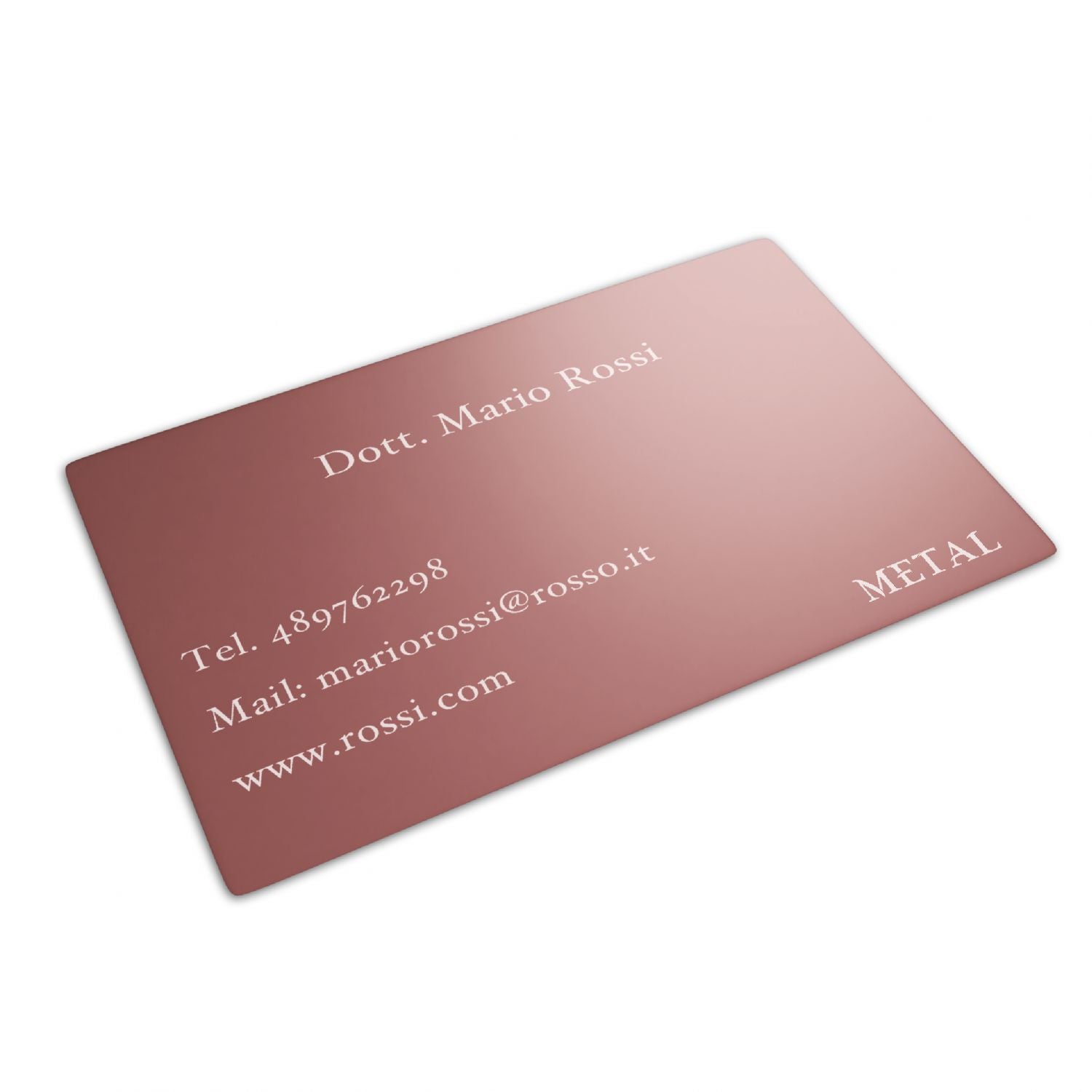 Card metallica personalizzata incisa - biglietto da visita inciso - spessore 0,2 mm - 100% made in italy