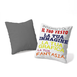 Cuscino personalizzato 40x40 con imbottitura - cuscino personalizzato con imbottitura - personalizza ora con testi , loghi o immagini - 100% made in italy