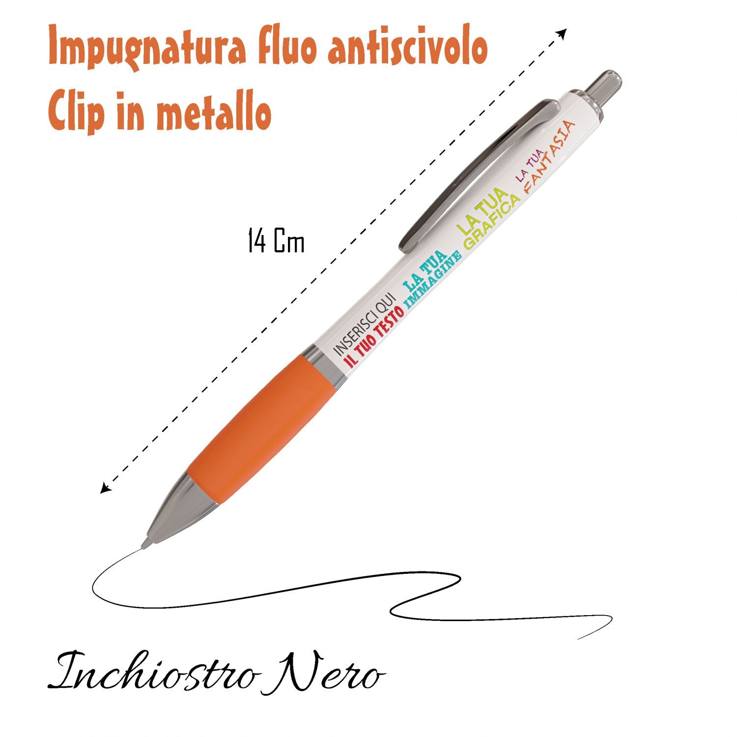 Penne personalizzate - Personalizza ora le tue penne con Nome , testo , logo - penna a sfera con filler nero