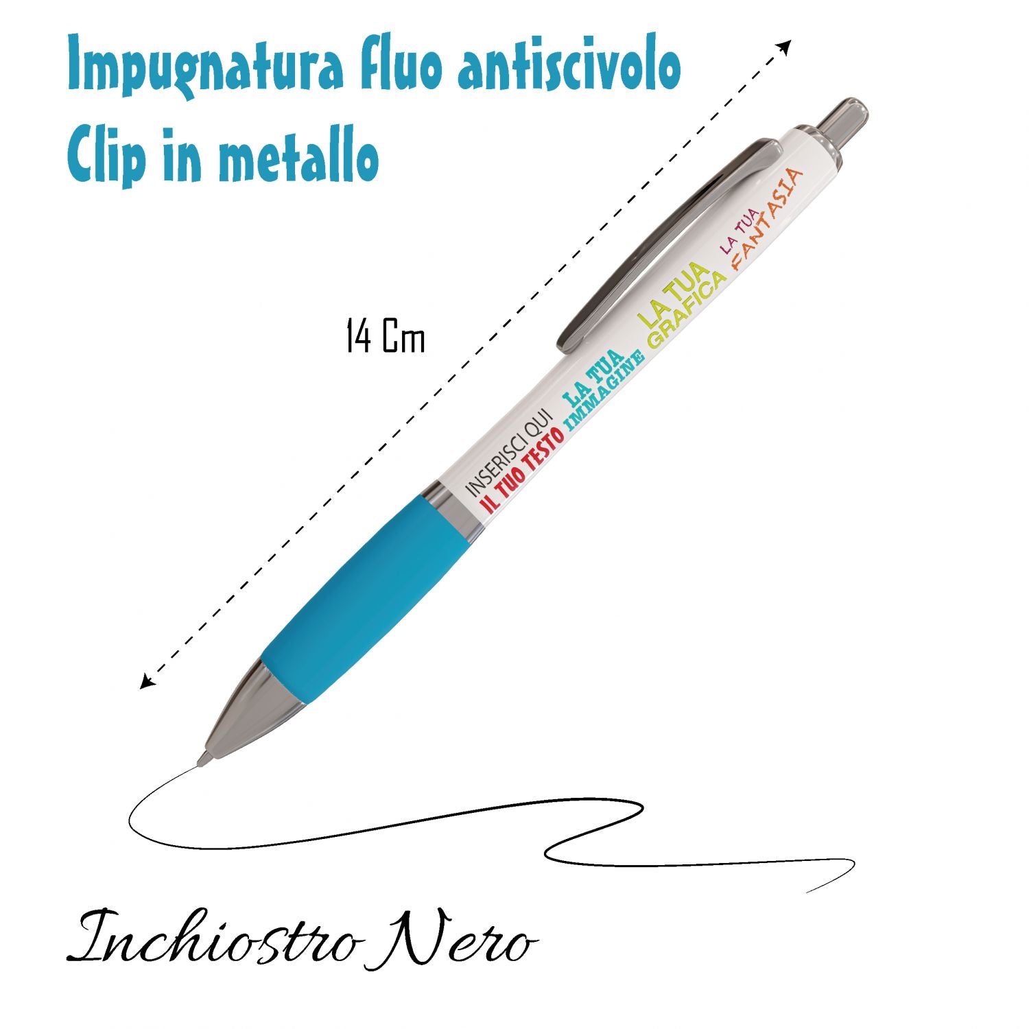 Penne personalizzate - Personalizza ora le tue penne con Nome , testo , logo - penna a sfera con filler nero