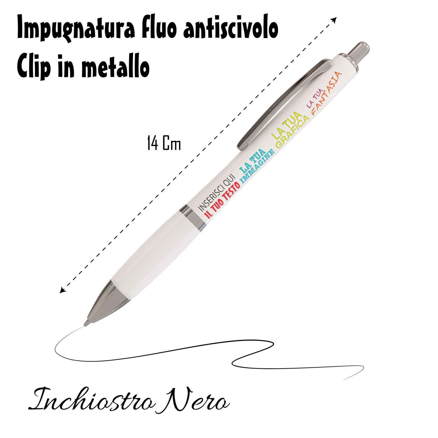 Penne personalizzate - Personalizza ora le tue penne con Nome , testo , logo - penna a sfera con filler nero