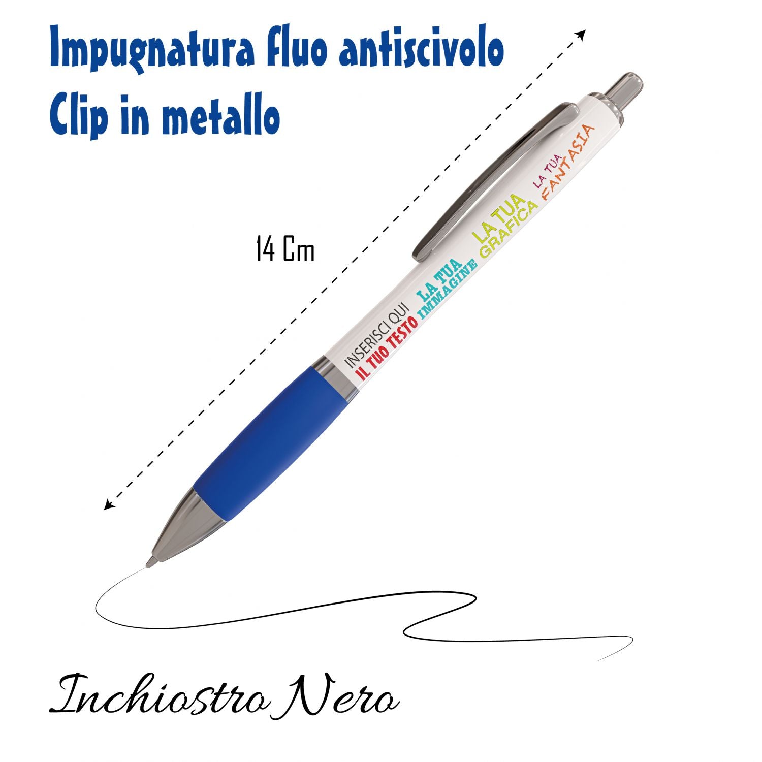 Penne personalizzate - Personalizza ora le tue penne con Nome , testo , logo - penna a sfera con filler nero