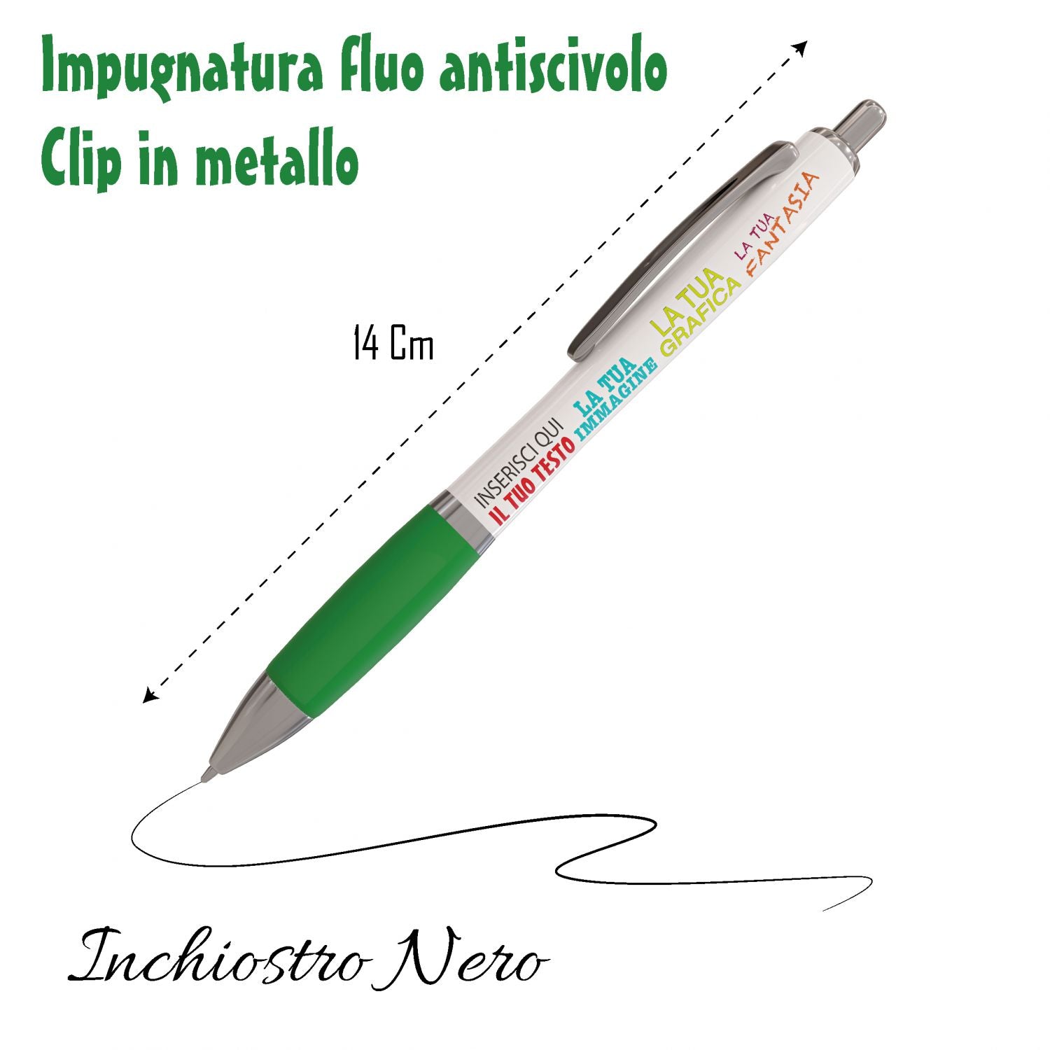 Penne personalizzate - Personalizza ora le tue penne con Nome , testo , logo - penna a sfera con filler nero
