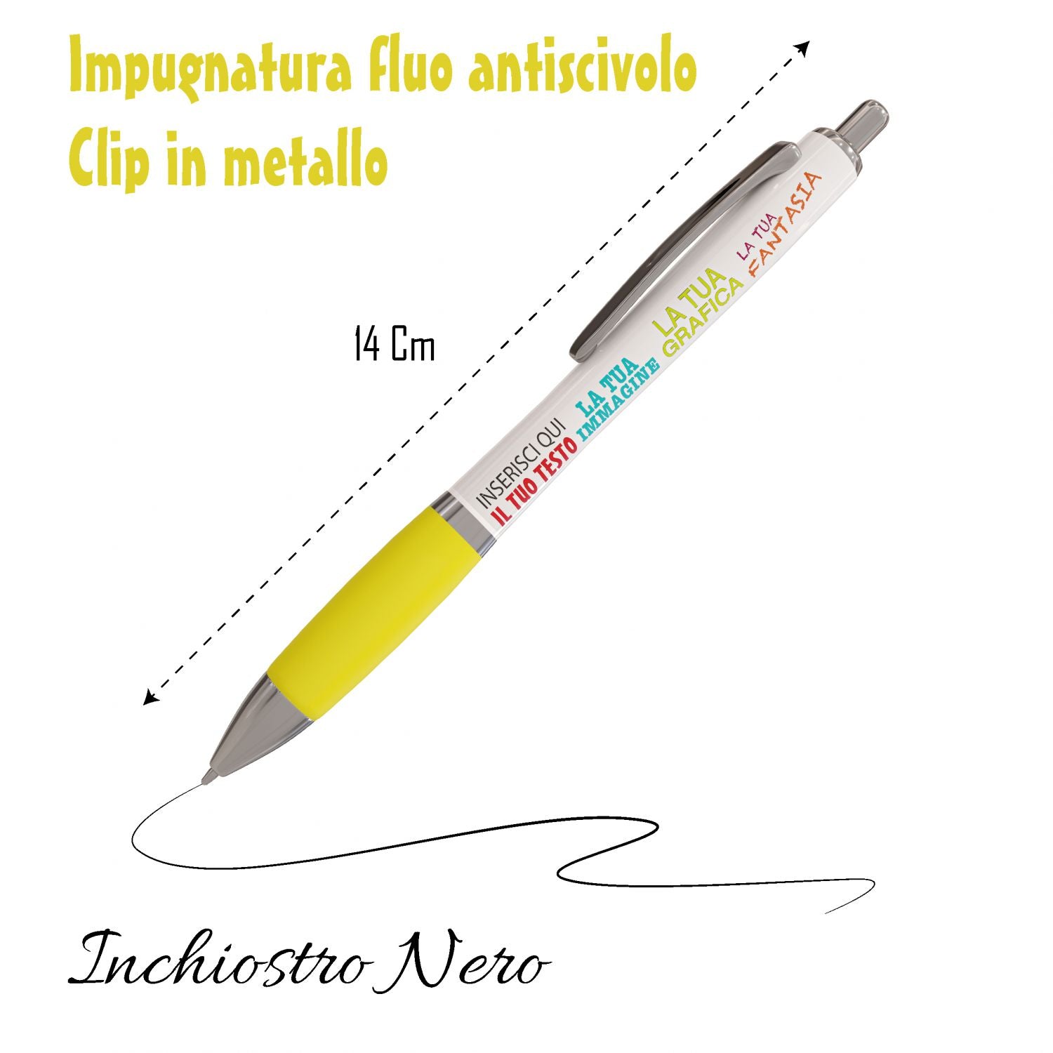 Penne personalizzate - Personalizza ora le tue penne con Nome , testo , logo - penna a sfera con filler nero