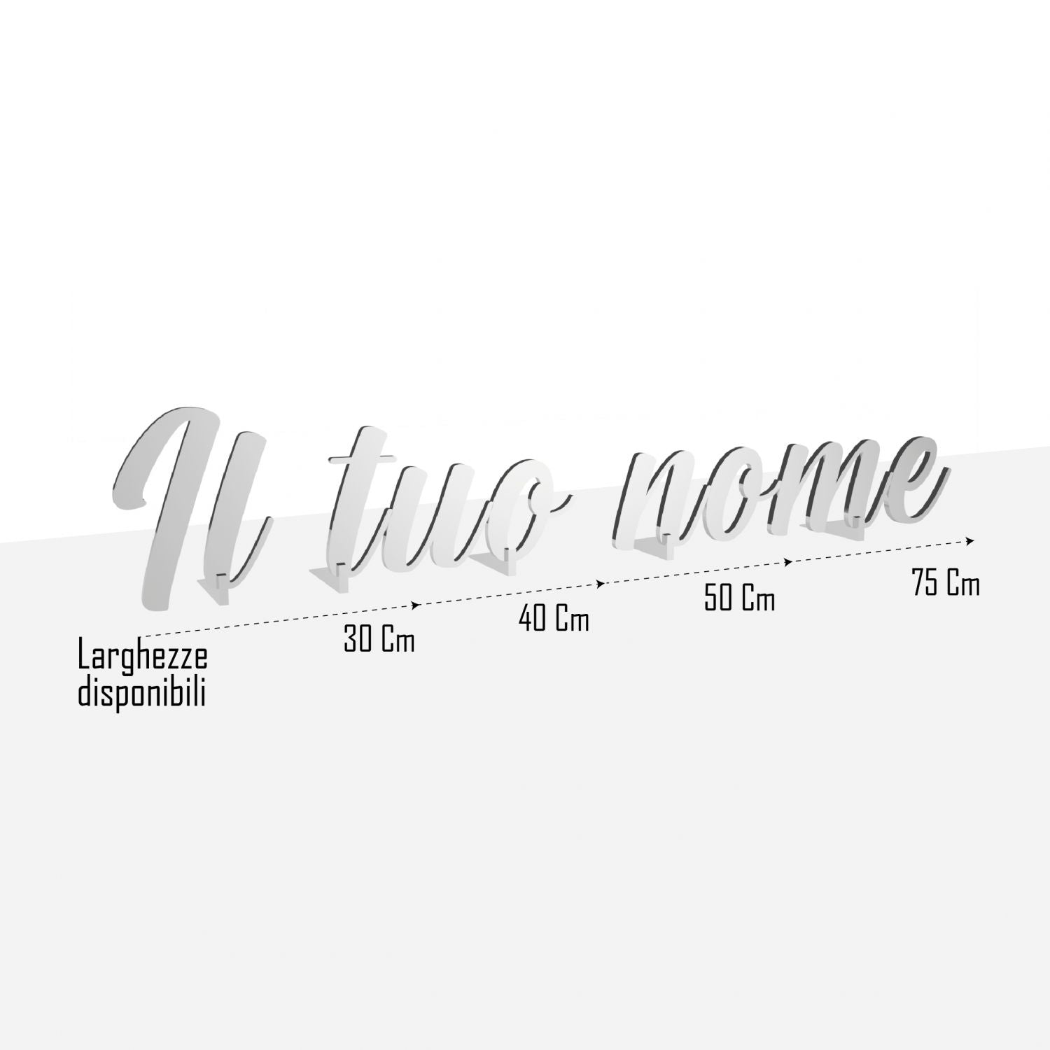 Scritta in plexiglass personalizzata 30-40-50-75 cm - nome in plexiglass specchiato personalizzato - Altezza massima 15cm spessore 3 mm - 100% made in Italy