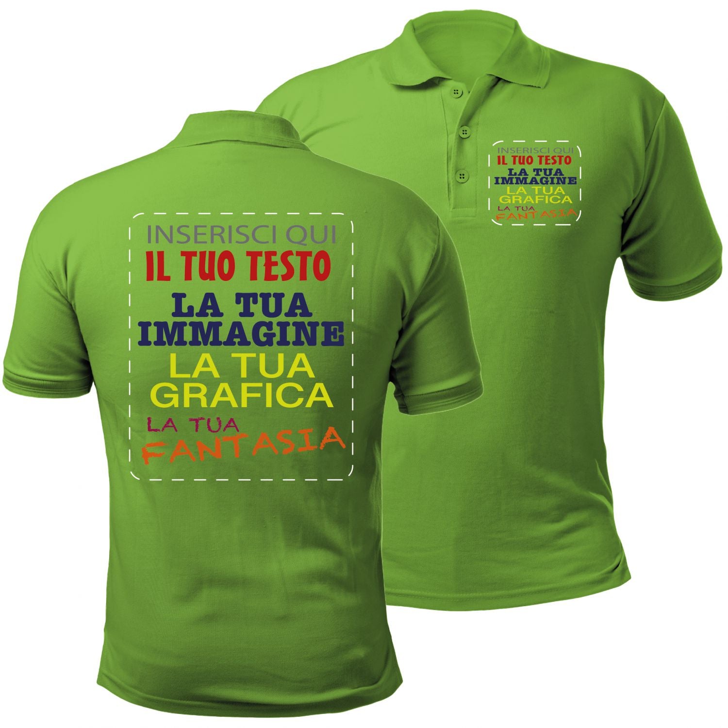Polo personalizzata uomo donna - polo unisex personalizzabile con stampa , logo , immagini - 100% cotone - 100% made in Italy.