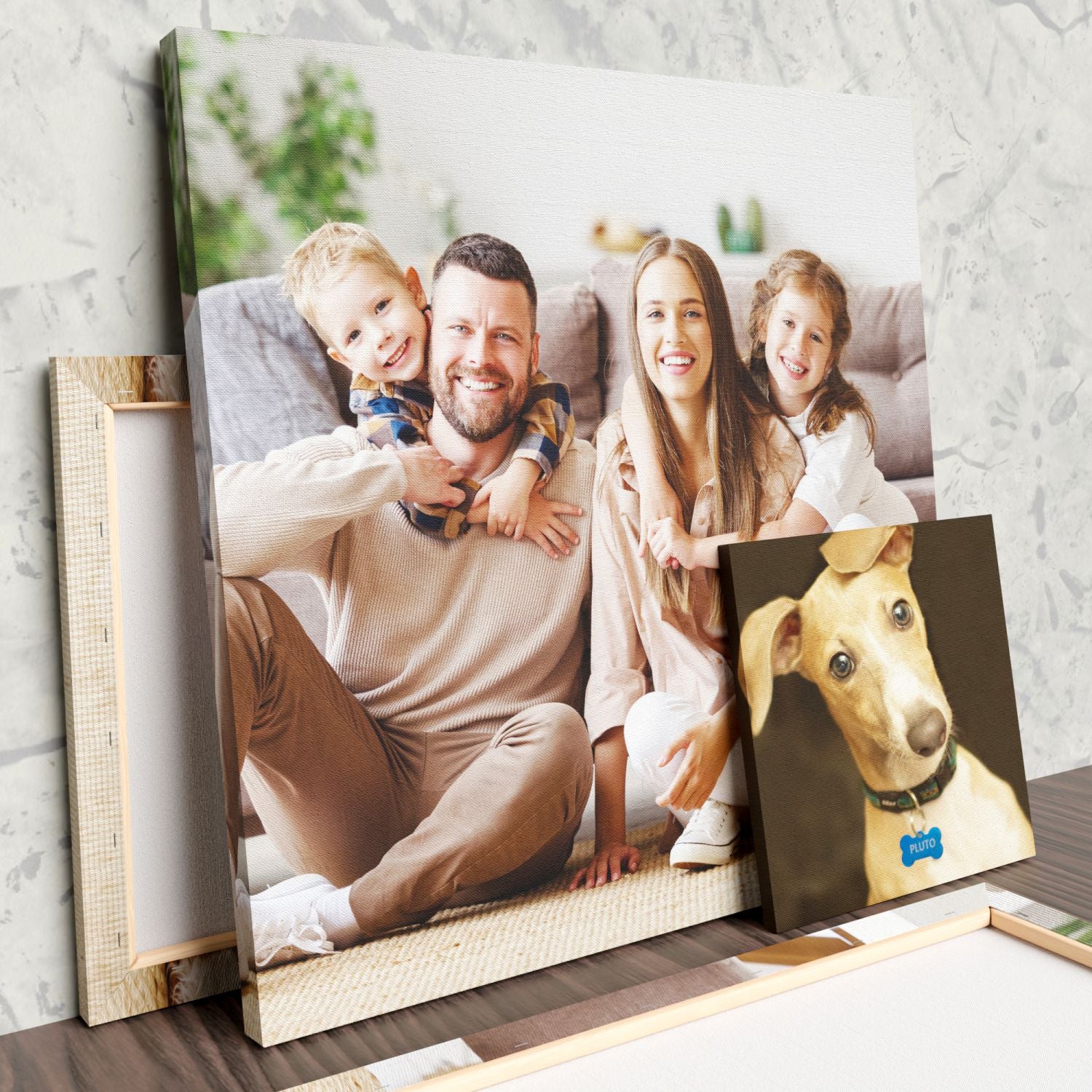 Quadro personalizzato con foto - Stampa su Tela Canvas - personalizza il tuo quadro con foto e o testo - compreso di cornice in legno - 100% Made in Italy.