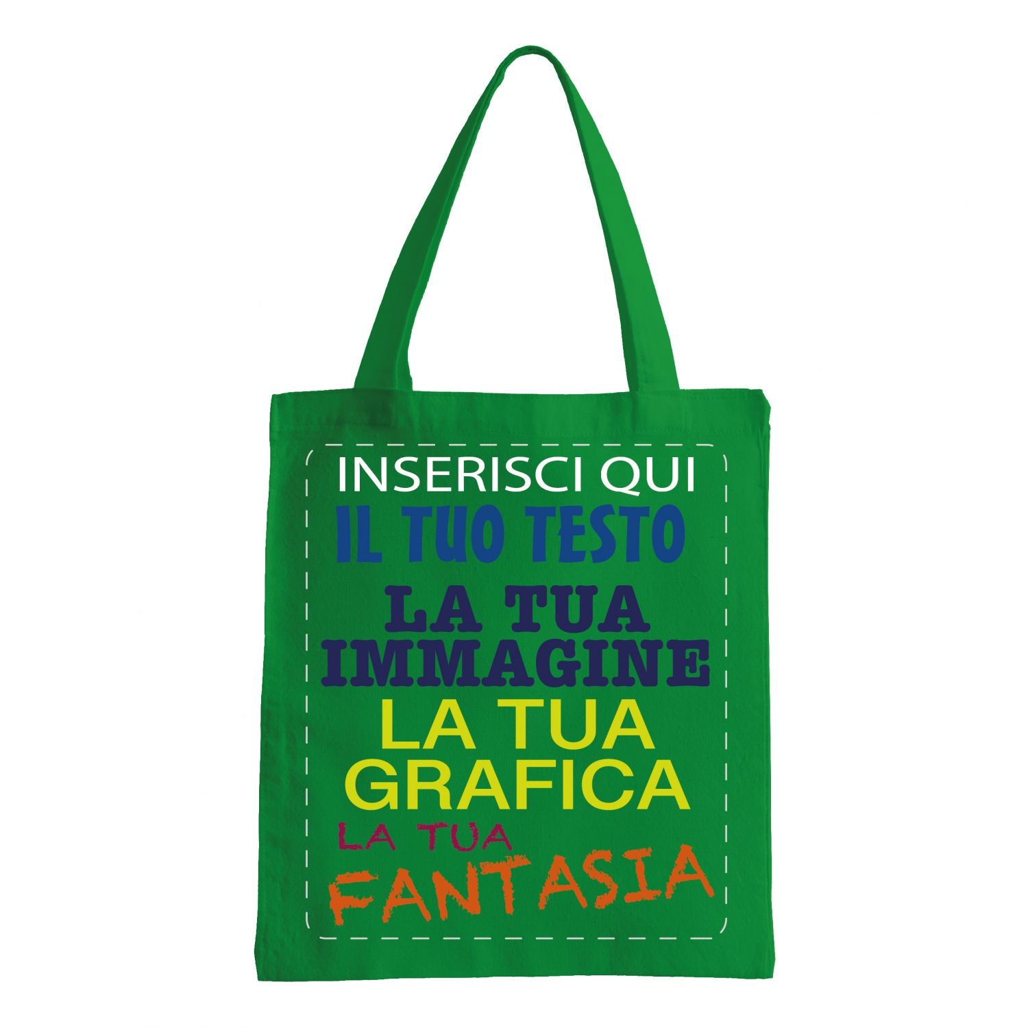 Shopper Personalizzata 100% cotone 140gr mq - Shopper Personalizzabile 39x41 - manici lunghi e comfort - 100% Made in Italy