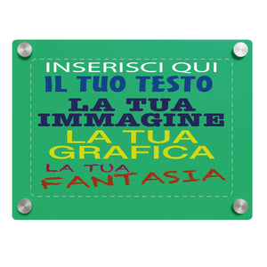 Targa in plexiglass personalizzata - targa fuoriporta in plexiglass 3mm personalizzata - in dotazione distanziali per il montaggio - 100% made in italy