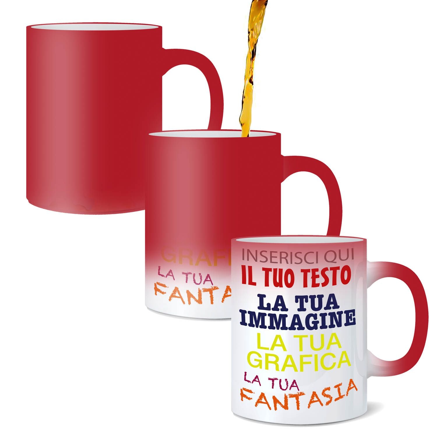 Tazza magica personalizzata con foto , testo o logo - Tazza Termica Personalizzabile - ideale per feste , compleanni e occasioni - 100% made in italy