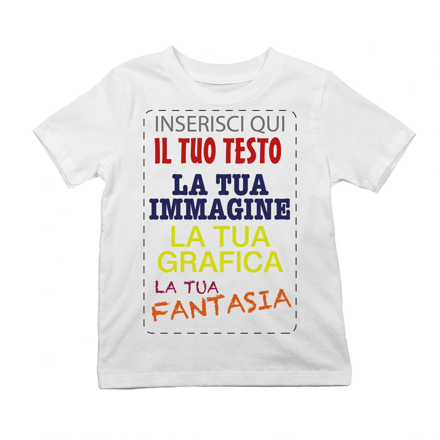 T-shirt cotone personalizzabile Bambino - Bambina con stampa personalizzata su richiesta 100% made in italy