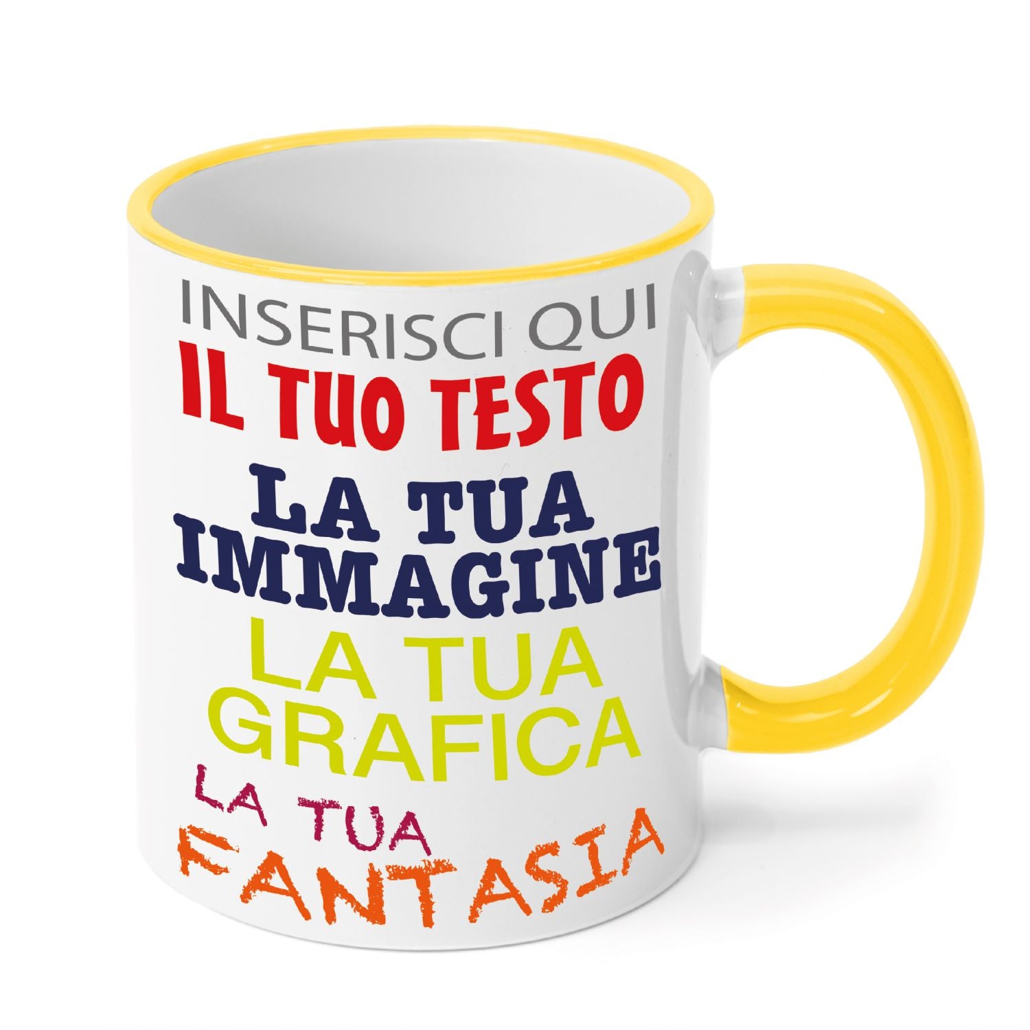 Tazza in ceramica personalizzata - personalizza la tua tazza con testi , loghi , grafiche , immagini e tanto altro - ideale per regalo e altro - 100% Made in Italy.