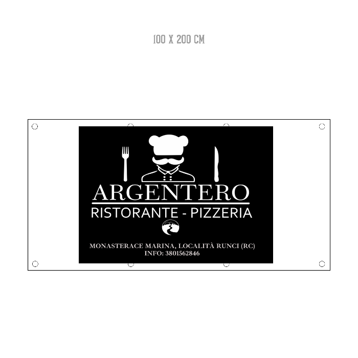 Banner striscione personalizzato in pvc occhiellato ( 100x75 )- banner personalizzabile con testo - foto - loghi - 100% Made in Italy